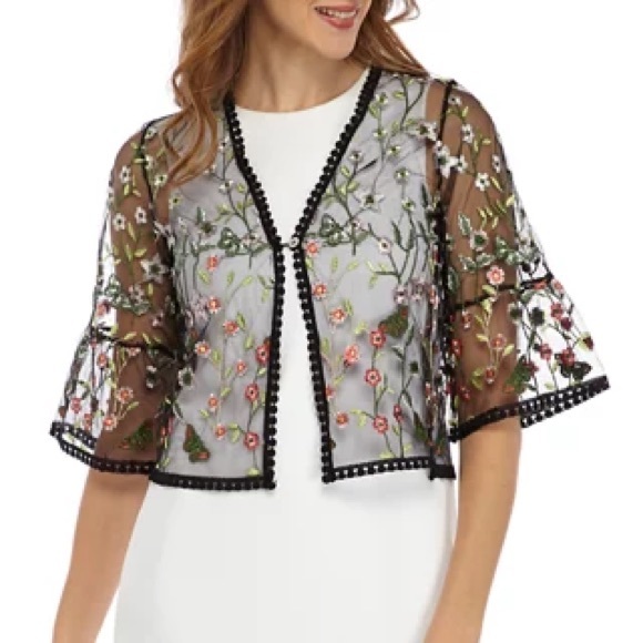 Chris McLaughlin Floral Mesh Dress Topper Size Medium NEW WITH TAGS - Picture 2 of 10